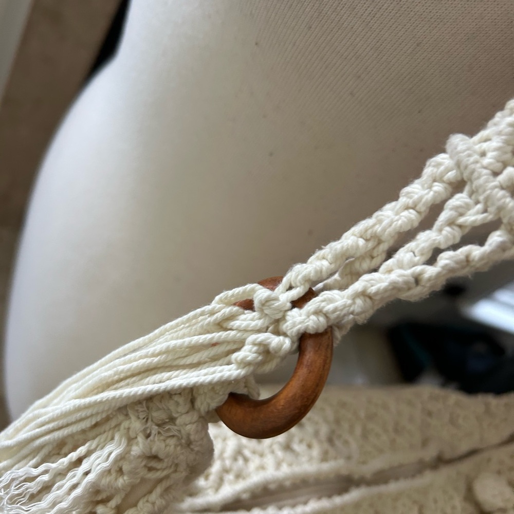 The Sak Bohemian Macrome Cream Fringe Shoulder Bag - Picture 7 of 15